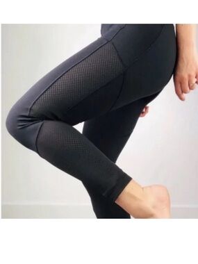 NWOT lululemon athletica Black Mesh-Panel Performance Leggings size 2